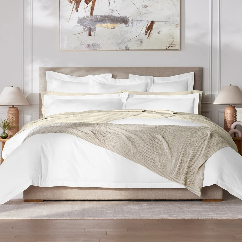 Aran Knit Throw Blanket - Heathered Oatmeal