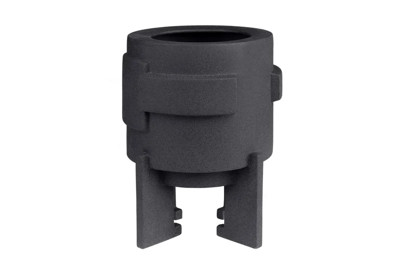 Casa Padrino Luxus Vase Schwarz 22 x 22 x H. 29 cm - Deko Vase aus Steingut mit Black Diamond Glasur - Luxus Deko Accessoires