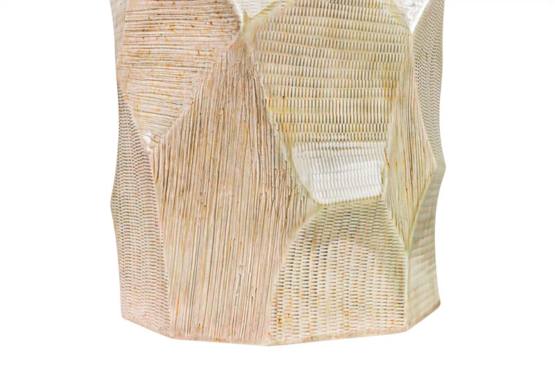 Casa Padrino Luxus Vase Ø 20 x H. 33,5 cm - Bauchige Vase Abstract aus Steingut mit Dekor in Pastelltönen - Luxus Deko Accessoires