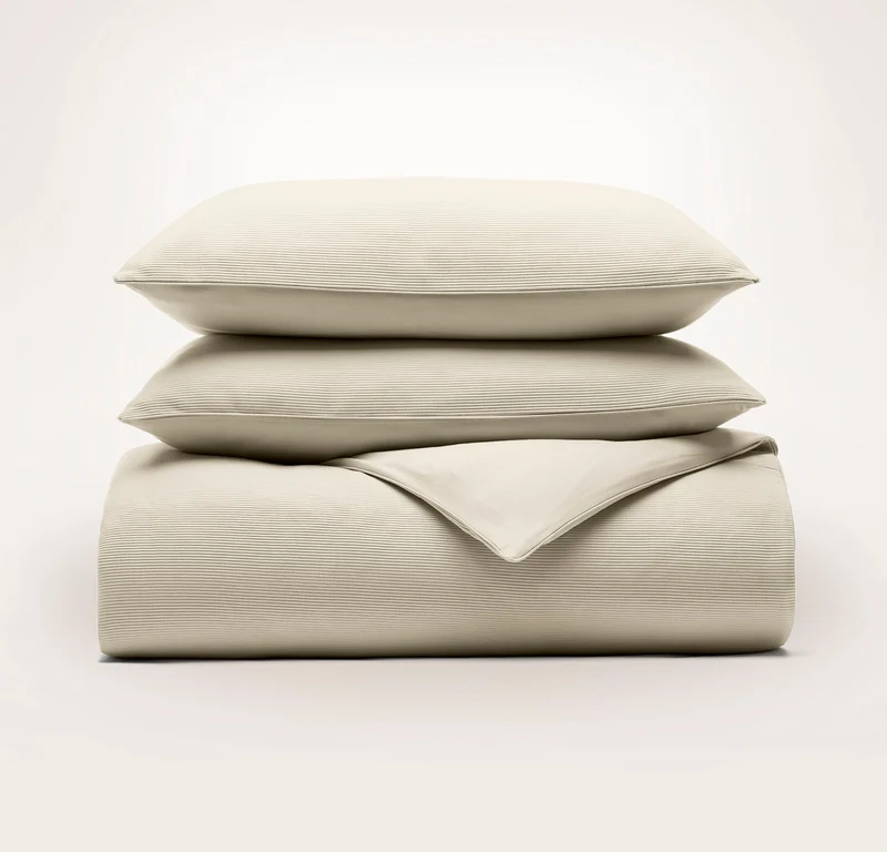 Ottoman Rib Duvet Set - Sand