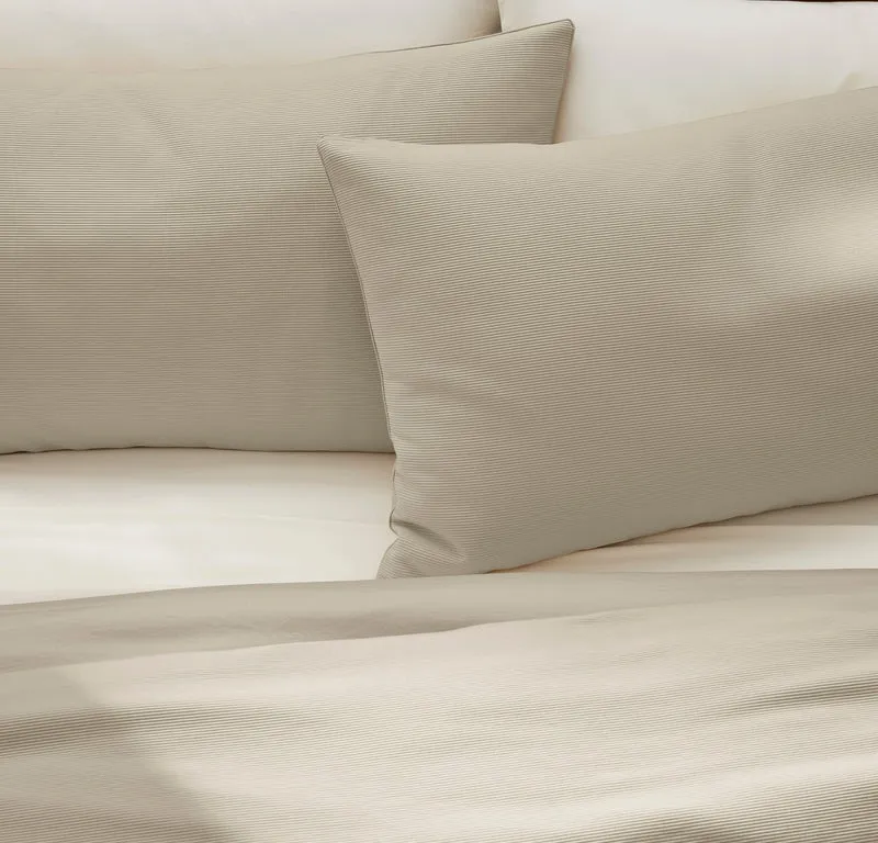 Ottoman Rib Duvet Set - Sand