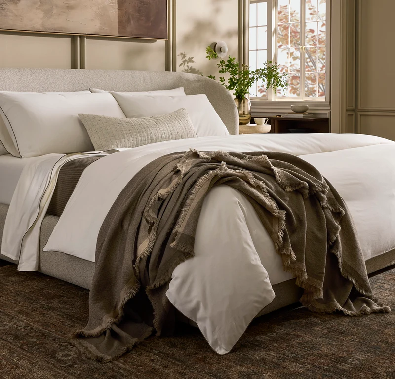 Lave Wool Throw Blanket - Walnut/Twig