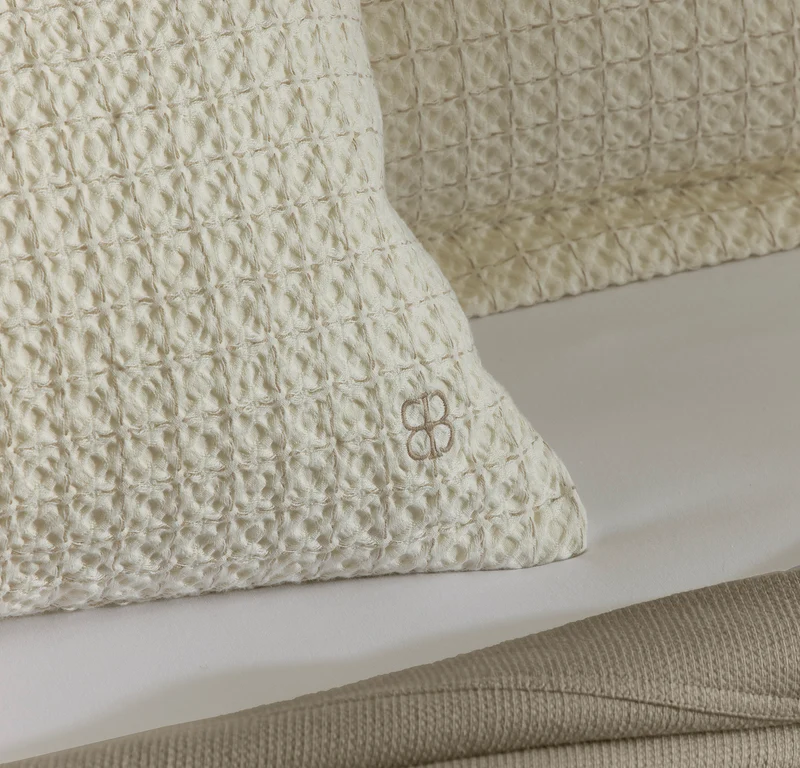 Mosaic Waffle Pillow Cover - Cream/Oak