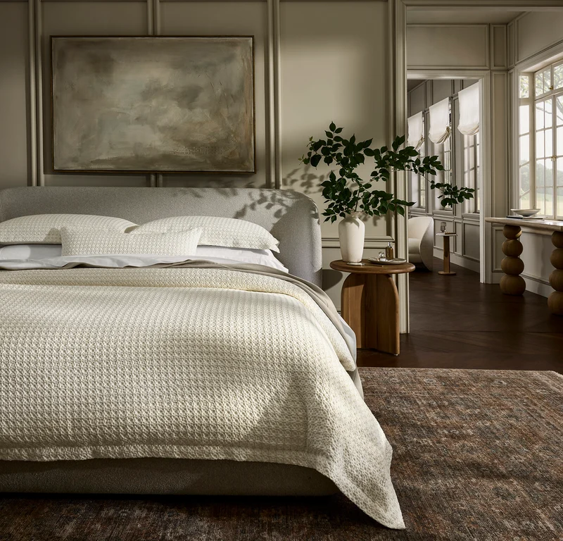 Mosaic Waffle Pillow Cover - Cream/Oak