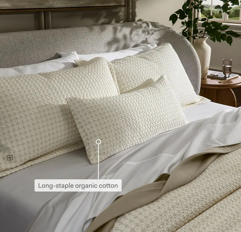 Mosaic Waffle Pillow Cover - White/White