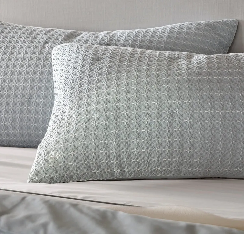 Mosaic Waffle Comforter Sham Set - Shore/Cream
