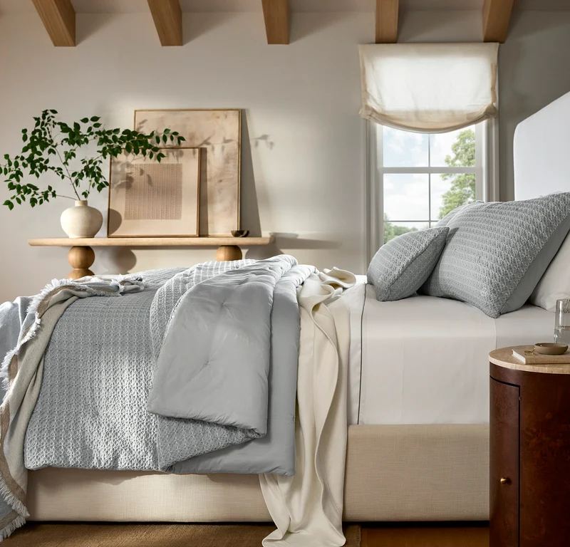 Mosaic Waffle Comforter Sham Set - Shore/Cream