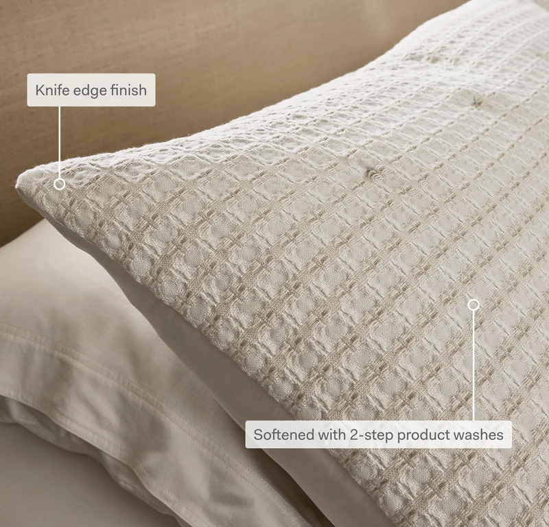 Mosaic Waffle Comforter Sham Set - Shore/Cream