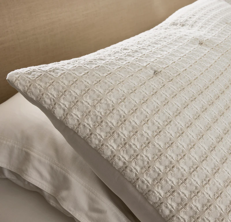 Mosaic Waffle Comforter Sham Set - Mist/Cream/Oak