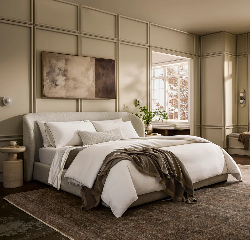 Signature Embellished Pillowcase Set - Cream/Deep Walnut Piped Edge