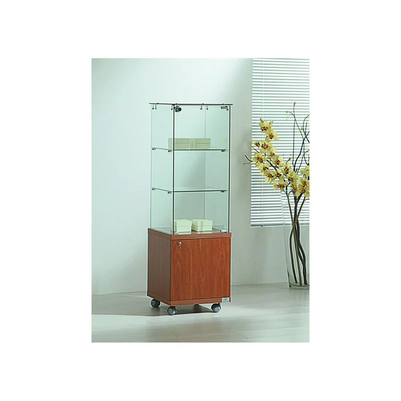 Casa Padrino Luxus Ladenvitrine 40 x 40 cm H. 130 cm mit Glasplatte - Ladeneinrichtung - Boutique Möbel - Made in Italy