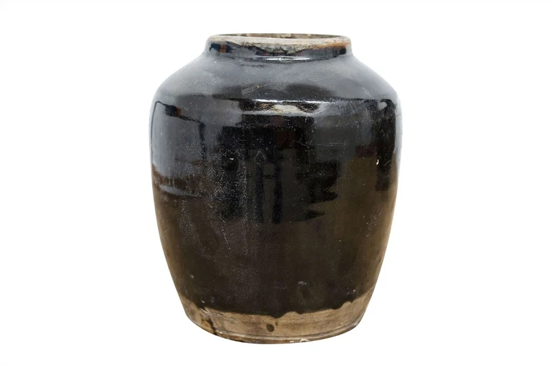 Casa Padrino Luxus Vase Ø 15-25 x H. 15-21 cm - Kleine Keramik Vase im Antik-Look, verschiedene Formen - Luxus Deko Accessoires