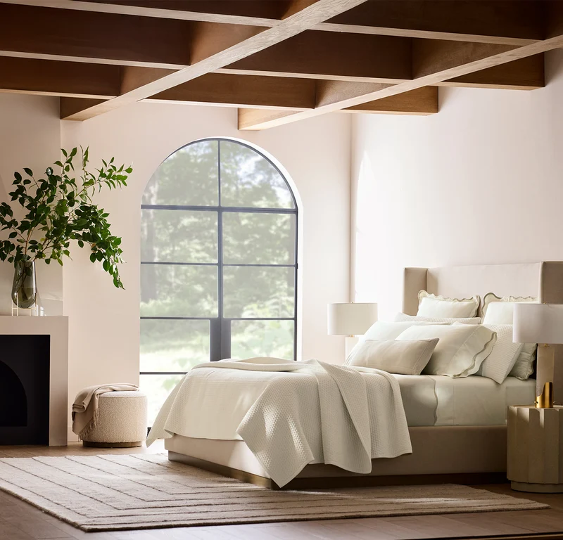 Signature Embellished Sheet Set - Cream/Sand Curved Edge