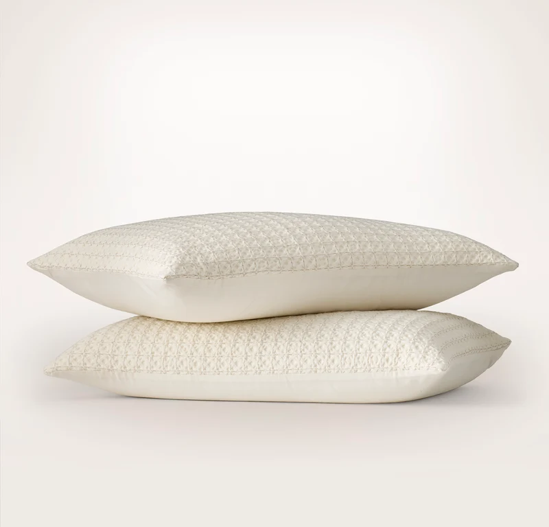 Mosaic Waffle Comforter Sham Set - Cream/Oak