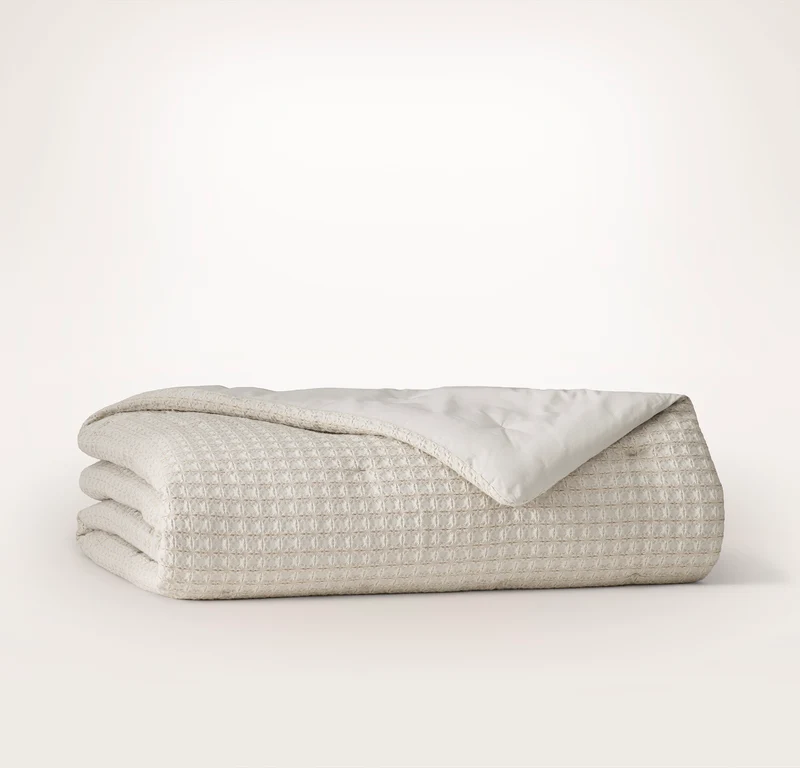Mosaic Waffle Comforter - Mist/Cream/Oak