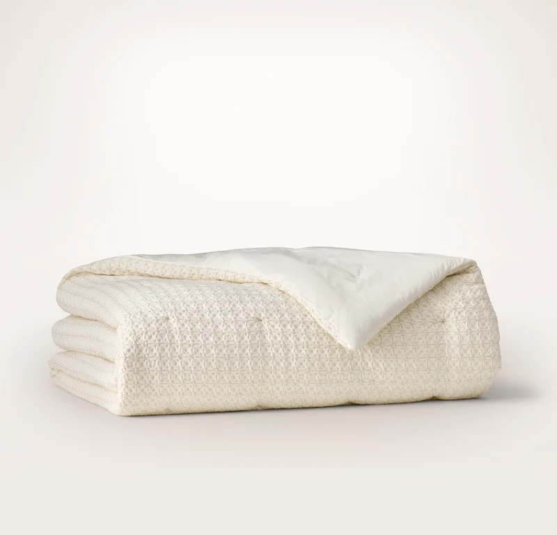 Mosaic Waffle Comforter - Cream/Oak