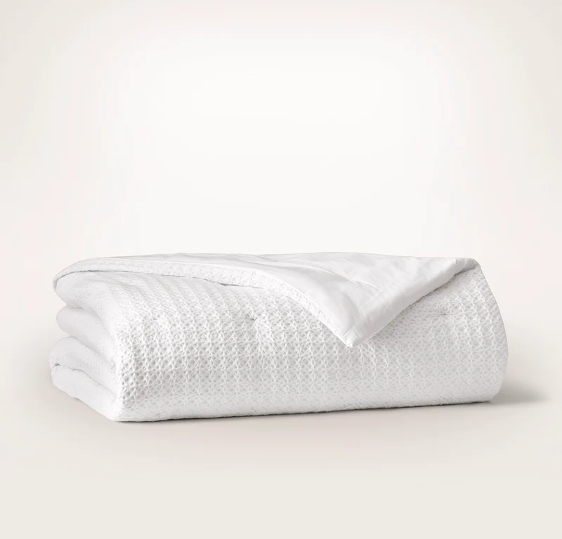 Mosaic Waffle Comforter - White/White