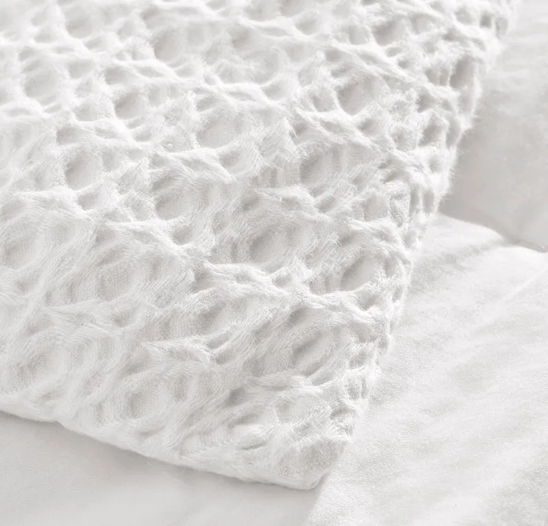 Mosaic Waffle Comforter - White/White