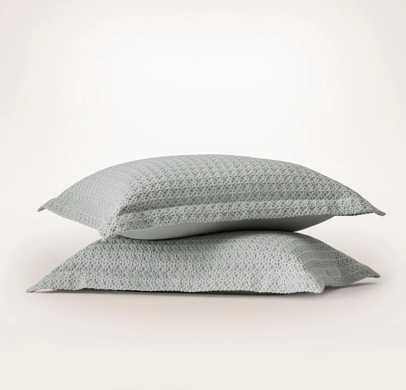 Mosaic Waffle Duvet Sham Set - Shore/Cream