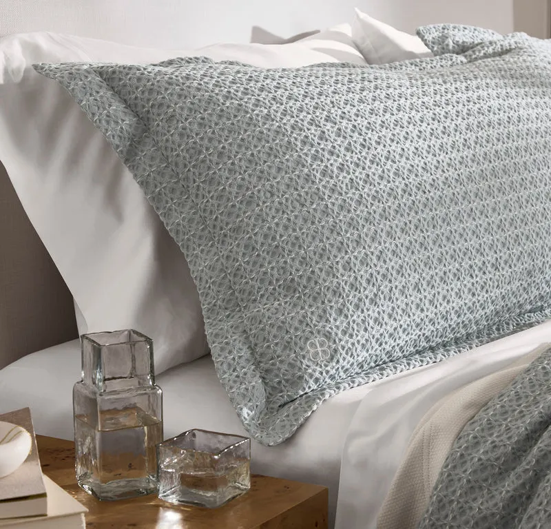 Mosaic Waffle Duvet Sham Set - Shore/Cream