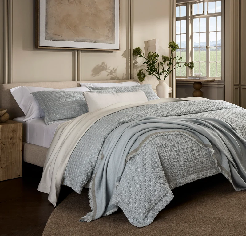 Mosaic Waffle Duvet Sham Set - Shore/Cream