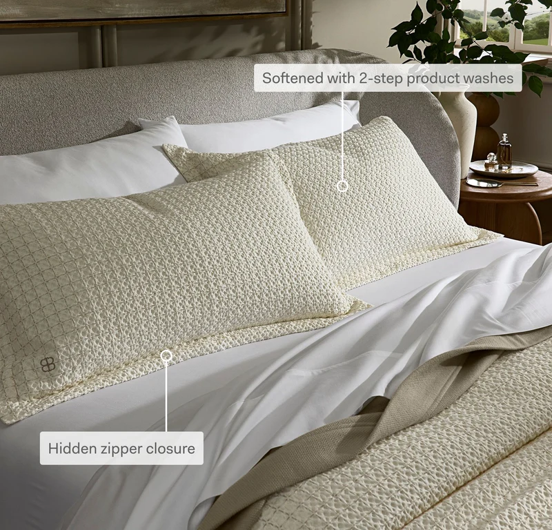 Mosaic Waffle Duvet Sham Set - Mist/Cream/Oak