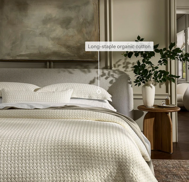 Mosaic Waffle Duvet Sham Set - Mist/Cream/Oak