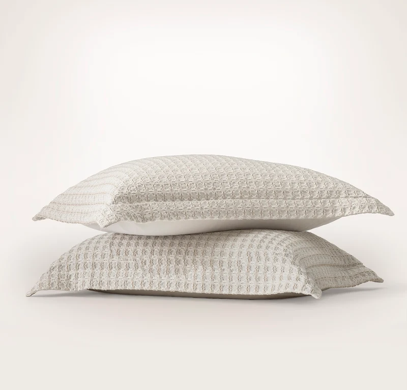 Mosaic Waffle Duvet Sham Set - Mist/Cream/Oak