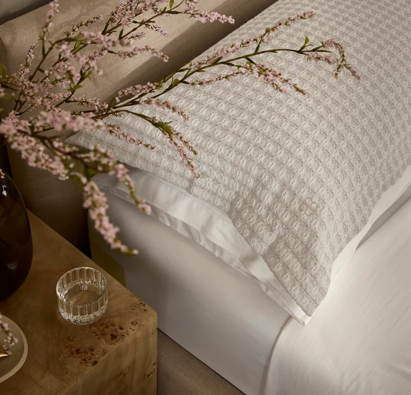 Mosaic Waffle Duvet Sham Set - Mist/Cream/Oak