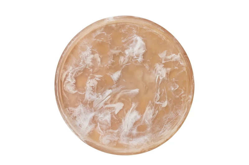 Casa Padrino Luxus Deko Objekt Braun Ø 21 x H. 1,7 cm - Runder Deko Teller aus Kunstharz mit teebrauner Wirbeloptik - Luxus Deko Accessoires