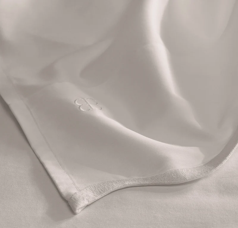 Signature Embellished Sheet Set - White/White Curved Edge