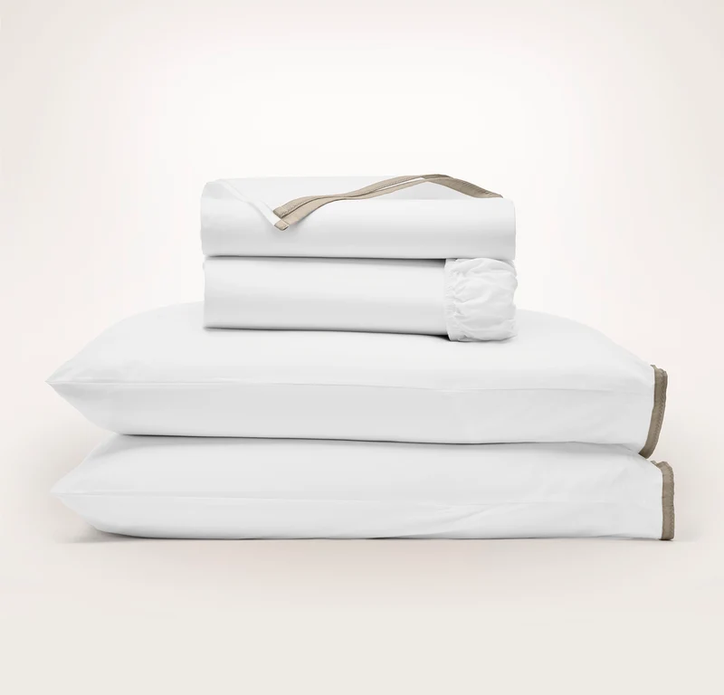 Cooling Percale Sheet Set - White/Oak Framed