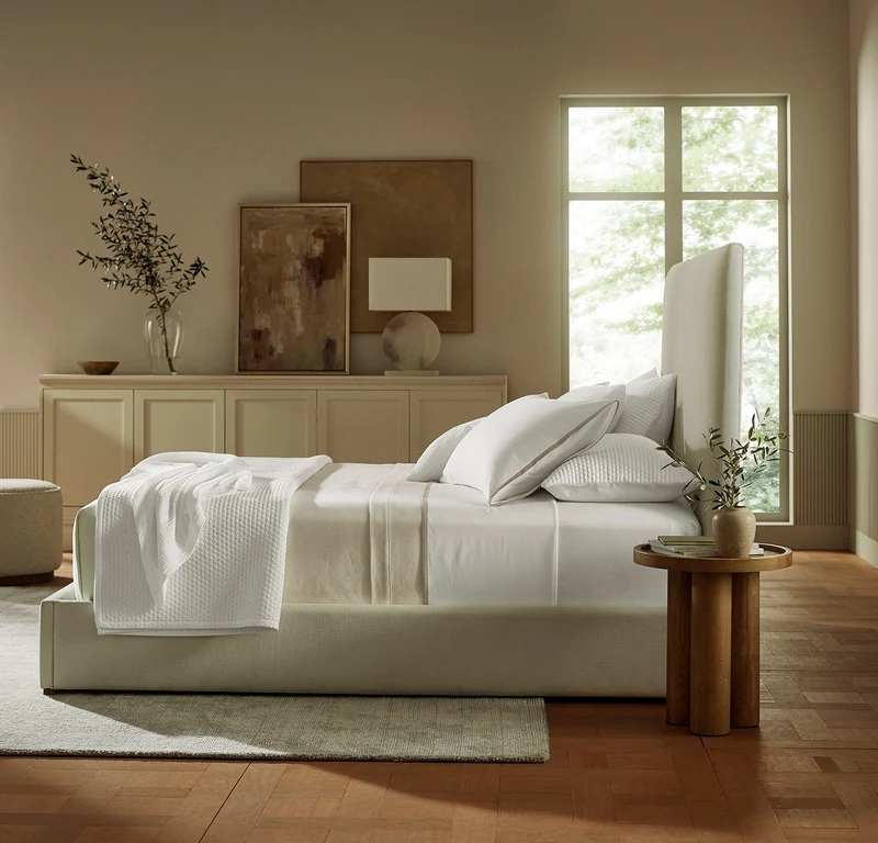 Cooling Percale Sheet Set - White/Oak Framed