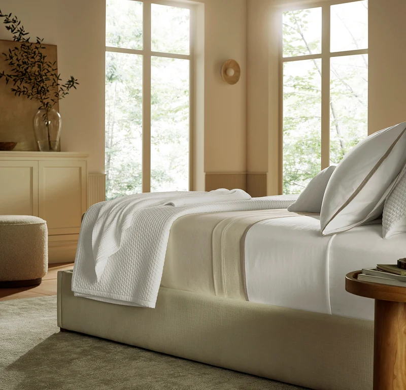 Cooling Percale Sheet Set - White/Oak Framed
