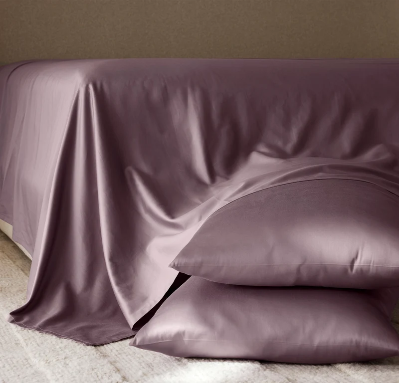Percale Hemmed Pillowcase Set - Plum