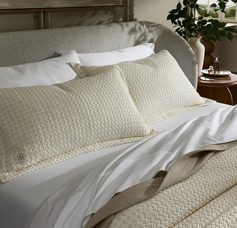Mosaic Waffle Duvet Sham Set - Cream/Oak
