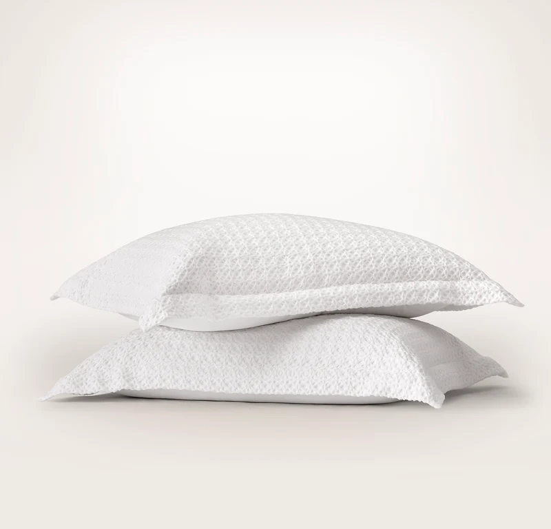 Mosaic Waffle Duvet Sham Set - White/White