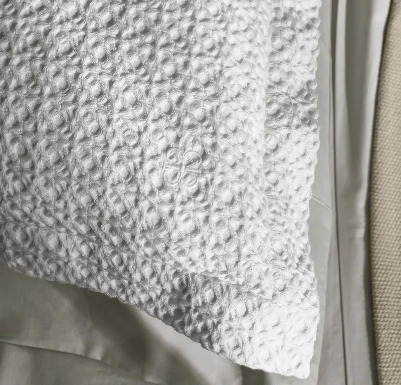 Mosaic Waffle Duvet Sham Set - White/White
