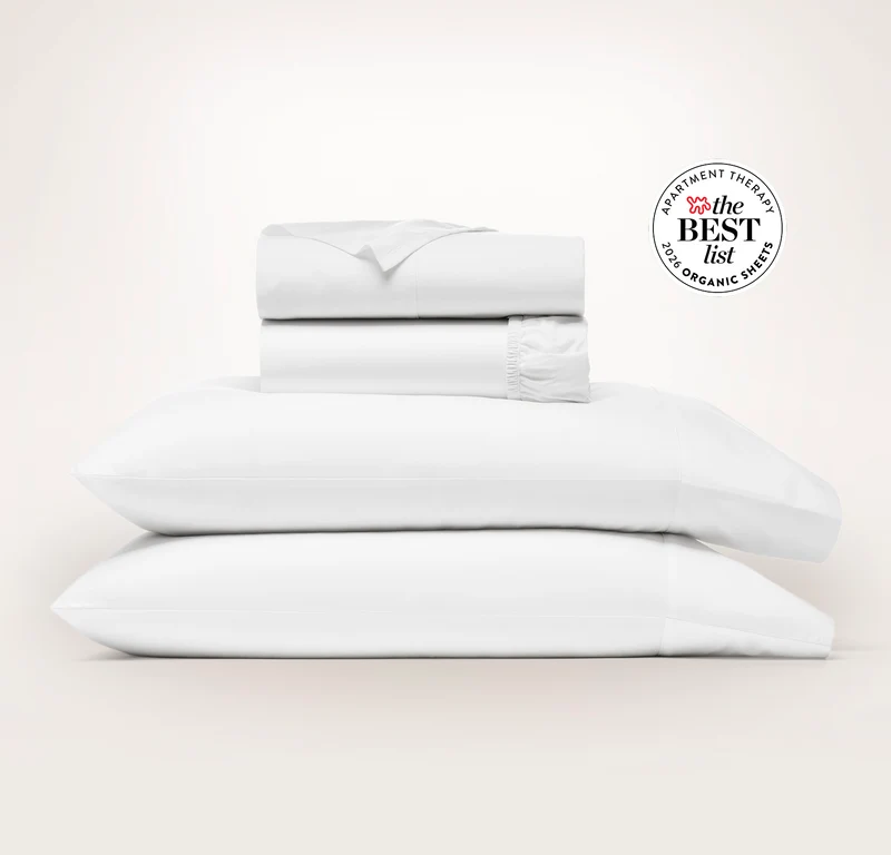 Percale Hemmed Sheet Set - White