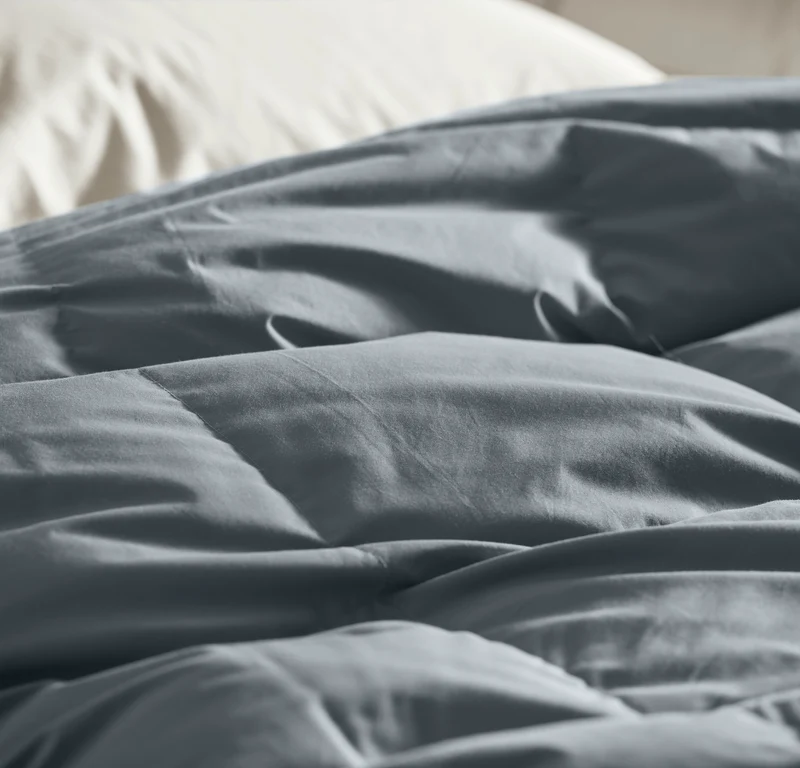 Percale Quilted Down Alternative Comforter - Bluestone