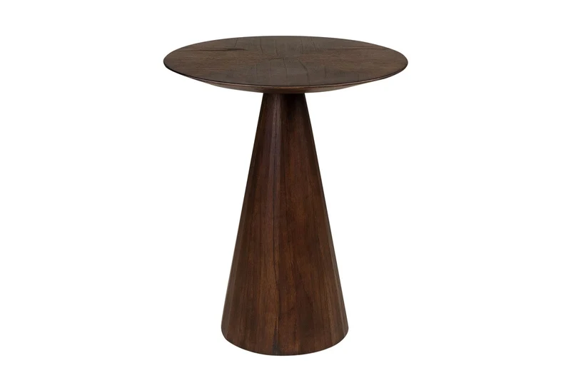 Casa Padrino Luxus Beistelltisch Congo Braun Ø 50 x H. 60 cm - Runder Massivholz Beistelltisch mit skulpturalem Fuß - Luxus Möbel