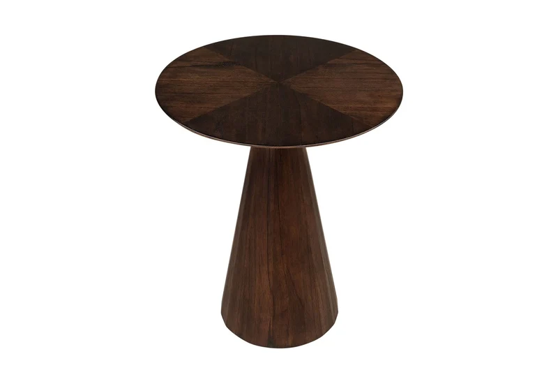 Casa Padrino Luxus Beistelltisch Congo Braun Ø 50 x H. 60 cm - Runder Massivholz Beistelltisch mit skulpturalem Fuß - Luxus Möbel