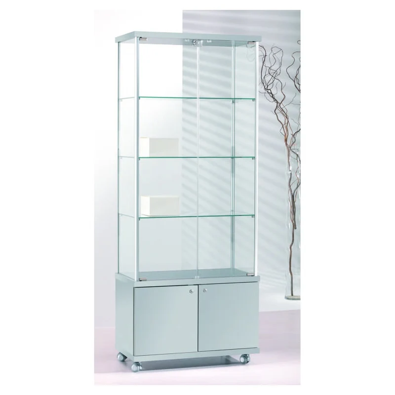 Casa Padrino Luxus Ladenvitrine 93 x 39 cm H. 180 cm mit Unterschrank - Ladeneinrichtung - Boutique Möbel - Made in Italy