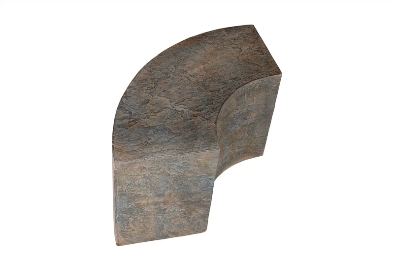 Casa Padrino Luxus Beistelltisch Braun 85 x 38 x H. 40,5 cm - Geschwungenes skulpturales Tisch-Element aus Faserbeton in Schiefer-Optik - Luxus Möbel