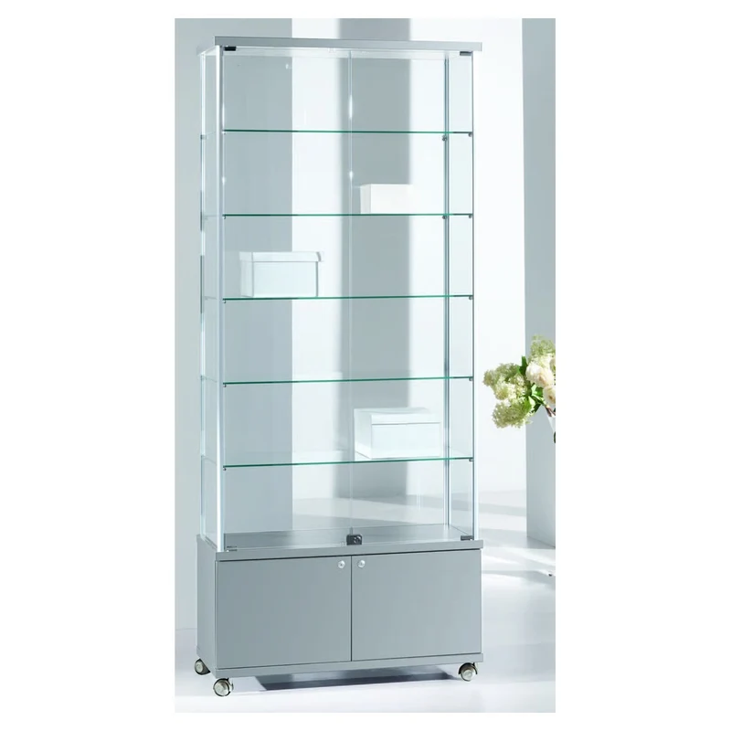 Casa Padrino Luxus Ladenvitrine 73 x 39 cm H. 220 cm mit Unterschrank - Ladeneinrichtung - Boutique Möbel - Made in Italy