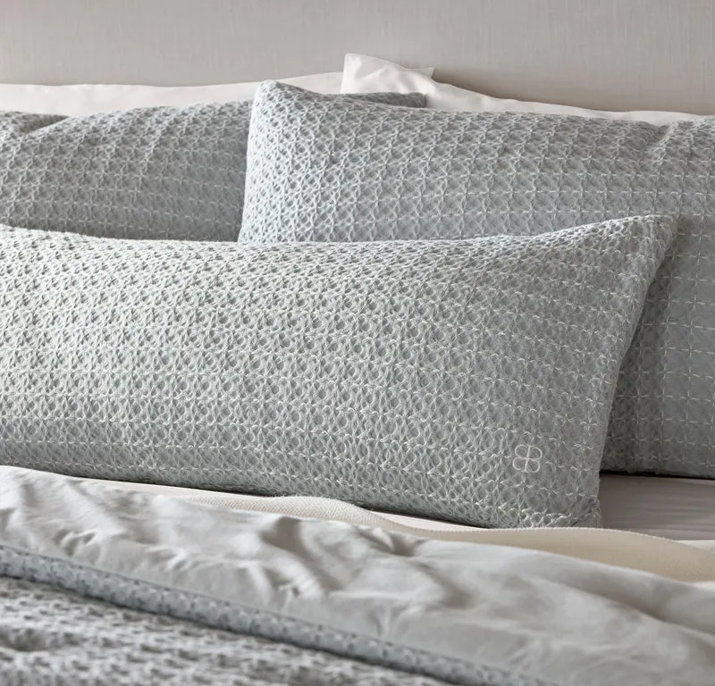 Mosaic Waffle Pillow Cover - Shore/Cream