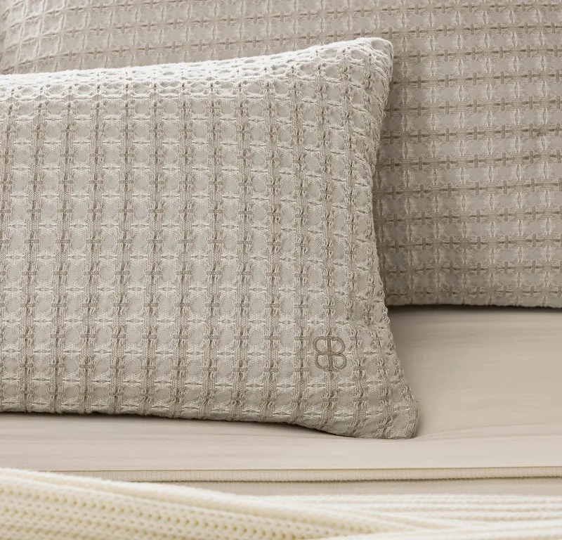 Mosaic Waffle Pillow Cover - Mist/Cream/Oak
