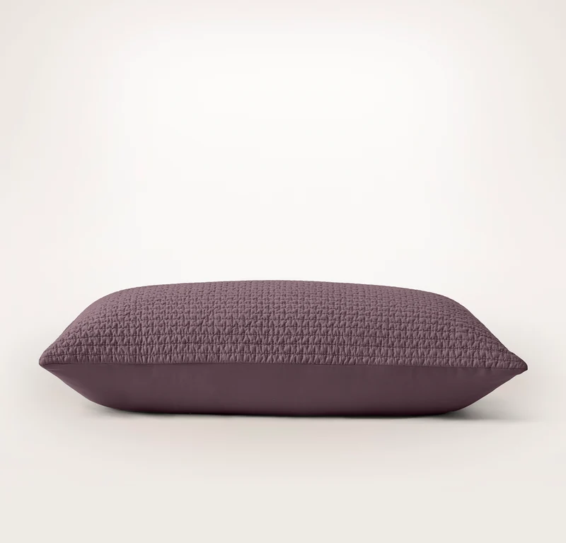 Signature Textured Stitch Quilted Sham - Plum