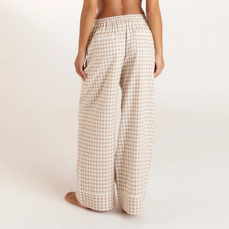Gingham Pyjama Broek - Beige