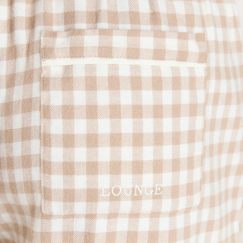 Gingham Pyjama Broek - Beige